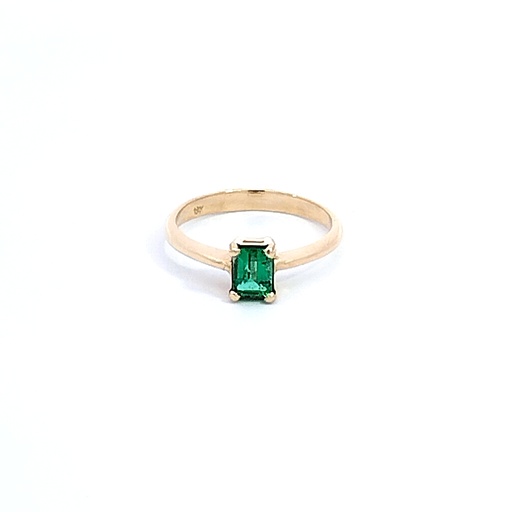 [AG407] ANILLO SOLITARIO ESMERALDA ORO AMARILLO            