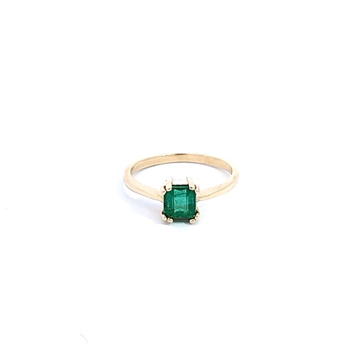 [AG409] ANILLO SOLITARIO ESMERALDA ORO AMARILLO            