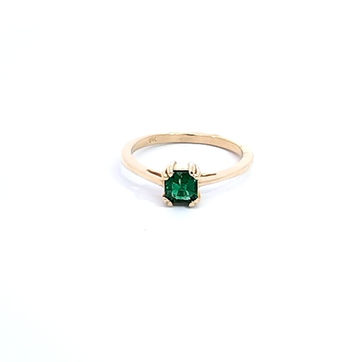 [AG411] ANILLO SOLITARIO ESMERALDA ORO AMARILLO            