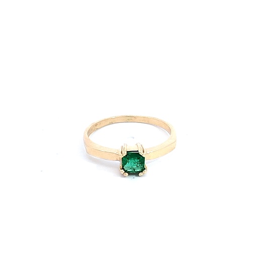 [AG413] ANILLO SOLITARIO ESMERALDA ORO AMARILLO            