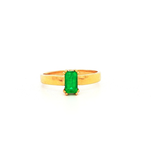 [AG416] ANILLO SOLITARIO ESMERALDA ORO AMARILLO            