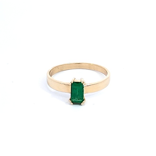 [AG416] ANILLO SOLITARIO ESMERALDA ORO AMARILLO            