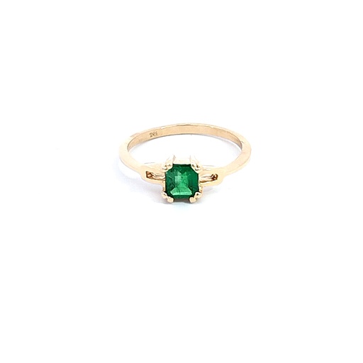 [AG418] ANILLO SOLITARIO ESMERALDA ORO AMARILLO            
