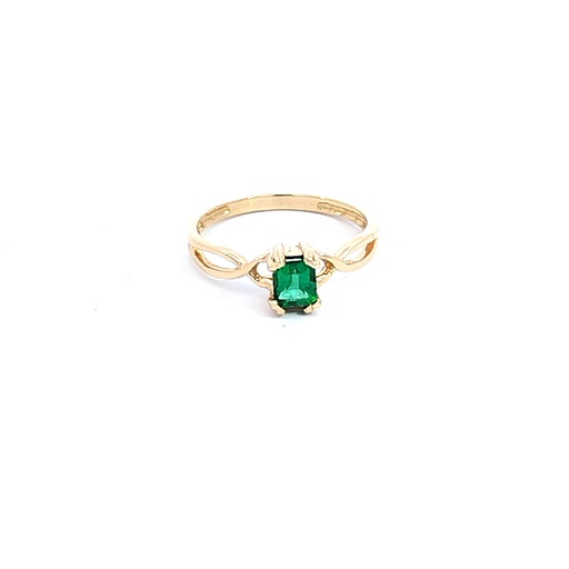 [AG423] ANILLO SOLITARIO ESMERALDA ORO AMARILLO            