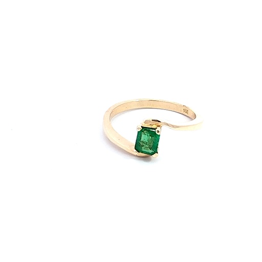 [AG426] ANILLO SOLITARIO ESMERALDA ORO AMARILLO            