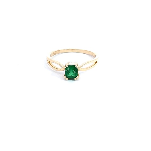 [AG430] ANILLO SOLITARIO ESMERALDA ORO AMARILLO            