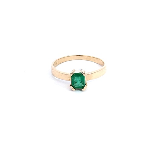 [AG434] ANILLO SOLITARIO ESMERALDA ORO AMARILLO            