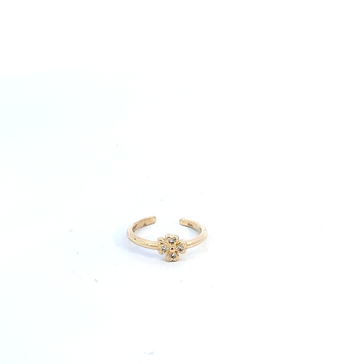 [GOLD12] EAR CUFF TREBOL CUATRO HOJAS ORO AMARILLO      