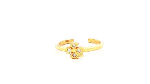 [GOLD12] EAR CUFF TREBOL CUATRO HOJAS ORO AMARILLO      