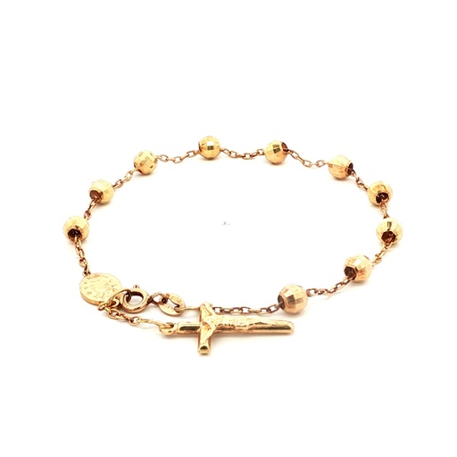 [GOLD133] PULSERA DENARIO DIAMANTADO    ORO AMARILLO         