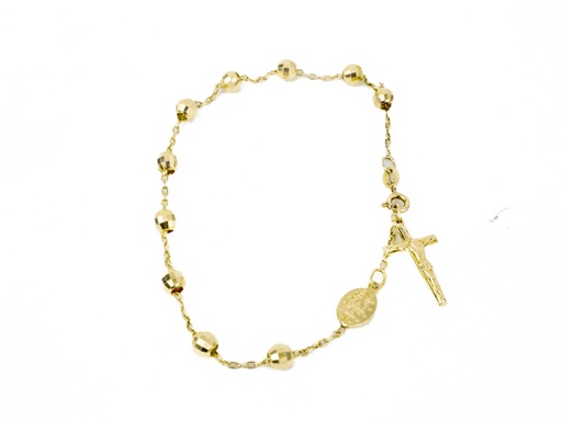 [GOLD133] PULSERA DENARIO DIAMANTADO    ORO AMARILLO         
