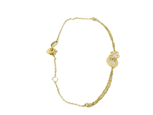 [GOLD152] PULSERA FLOR ORO AMARILLO               