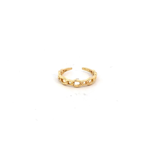 [GOLD21] ANILLO MEDIO DEDO ESLABONES ORO AMARILLO         