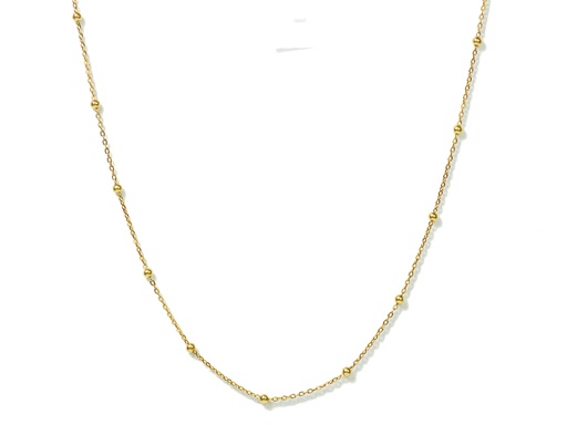 [GOLD260] CADENA BOLAS LISAS ORO AMARILLO            