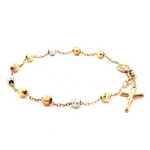 [GOLD263] [GOLD263] PULSERA DENARIO DIAMANTADO 3 OROS            