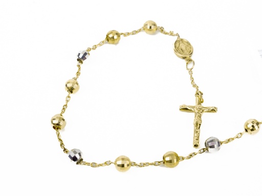 [GOLD263] PULSERA DENARIO DIAMANTADO 3 OROS            
