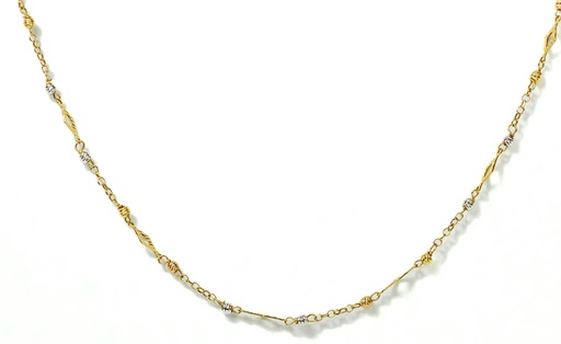 [GOLD324] CADENA ROMBO BOLAS DIAMANTAS 2 OROS         