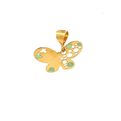 [GOLD327] DIJE MARIPOSA ESMALTADA ORO AMARILLO     