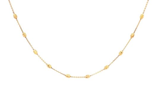 [GOLD77] CADENA BOLA DIAMANTADA ORO AMARILLO            