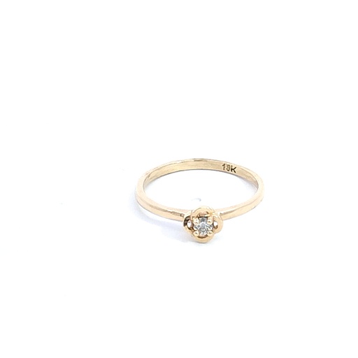 [HA039] ANILLO FLOR DIAMANTE ORO AMARILLO            
