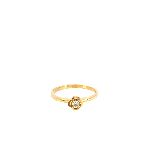 [HA074] ANILLO FLOR DIAMANTE ORO AMARILLO     
