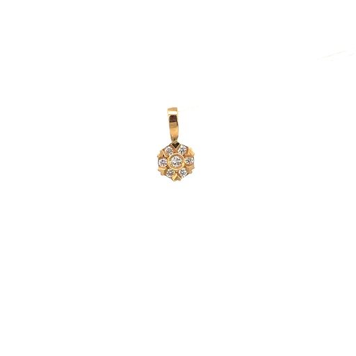 [HA153] DIJE DIAMANTES CORAZONES ORO AMARILLO     