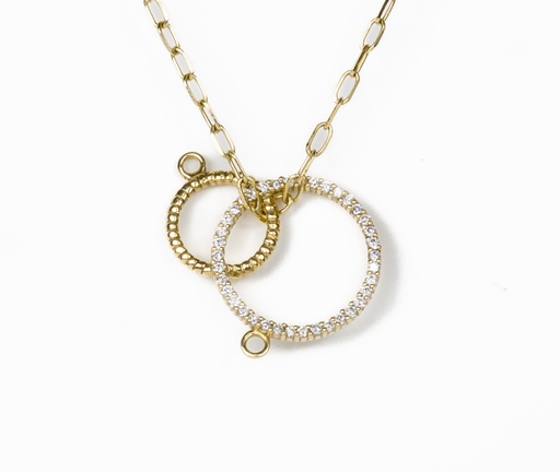 [HA176] DIJE CIRCULO ORO AMARILLO CON DIAMANTES         