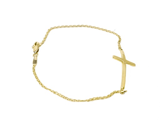 [HA207] PULSERA TEJIDO BISMARK CRUZ ORO AMARILLO         