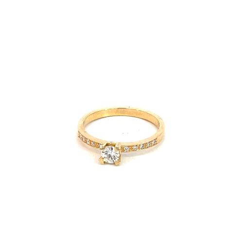 [HA226] ANILLO SOLITARIO DIAMANTES ORO AMARILLO 