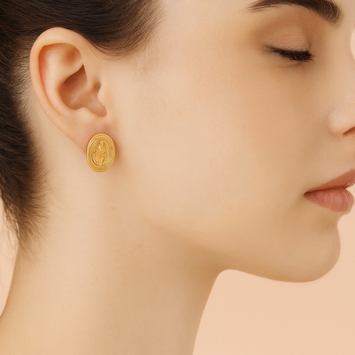 [HJ046] TOPOS VIRGEN MILAGROSA ORO AMARILLO