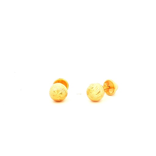 [HJ083] TOPOS BOLAS NUMERO 6 DIAMANTADO ORO AMARILLO