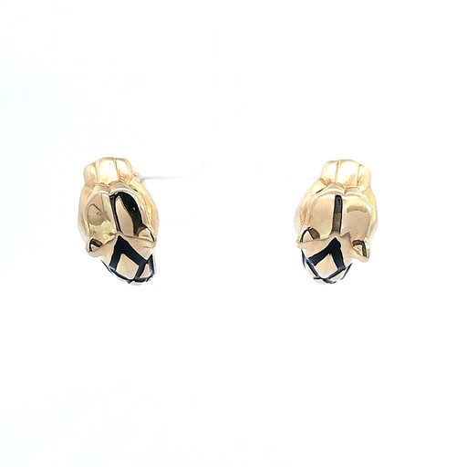 [JS078] ARETES PANTERA ESMALTADA ORO AMARILLO ESMALTADA    