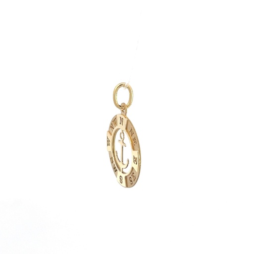 [SGA130] DIJE BRUJULA ANCLA ORO AMARILLO            