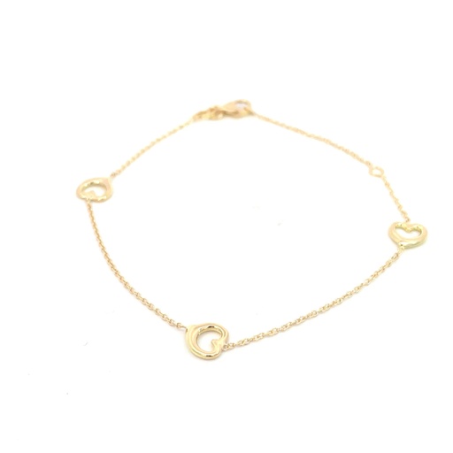 [SGA179] PULSERA CORAZON ORO AMARILLO               