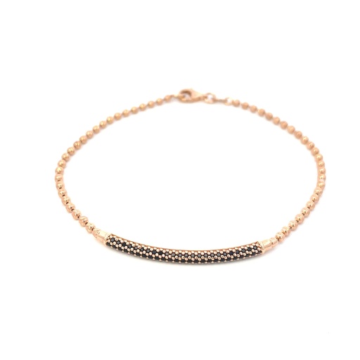 [SGA211] PULSERA BARRA BOLAS DIAMANTADAS ORO ROSADO 