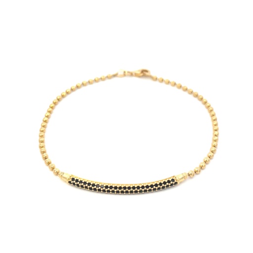 [SGA212] PULSERA BARRA BOLAS DIAMANTADAS ORO AMARILLO         