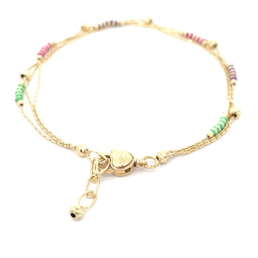[SGA217] PULSERA TRIPLE DIAMANTADA COLORES ORO AMARILLO
