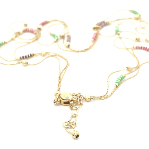 [SGA219] CADENA TRIPLE DIAMANTADA COLORES ORO AMARILLO