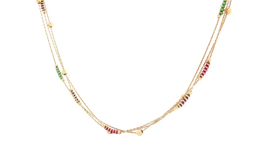 [SGA219] CADENA TRIPLE DIAMANTADA COLORES ORO AMARILLO