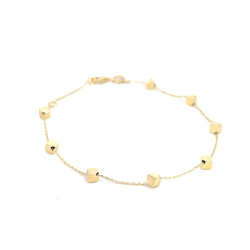 [SGA245] PULSERA CUBOS ORO AMARILLO 
