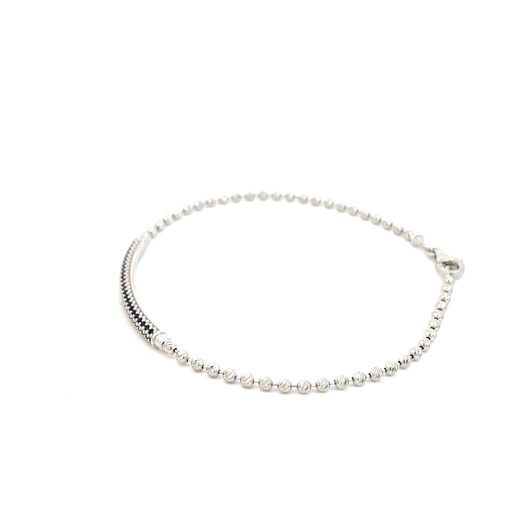 [SGA338] PULSERA TAPA HUESO ORO BLANCO            