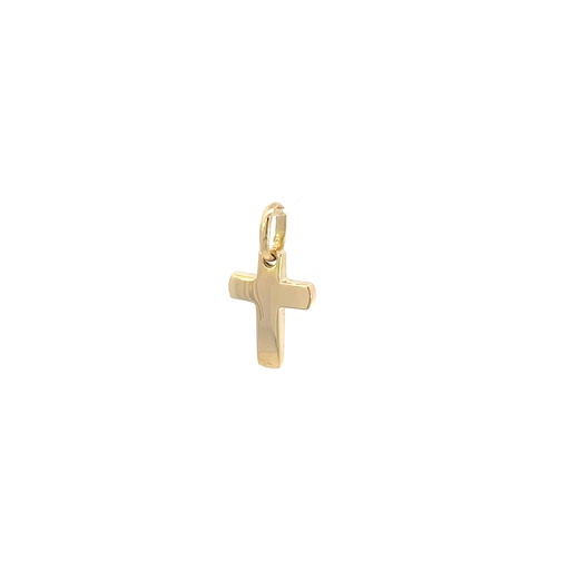 [SGA361] DIJE CRUZ LISA ORO AMARILLO            