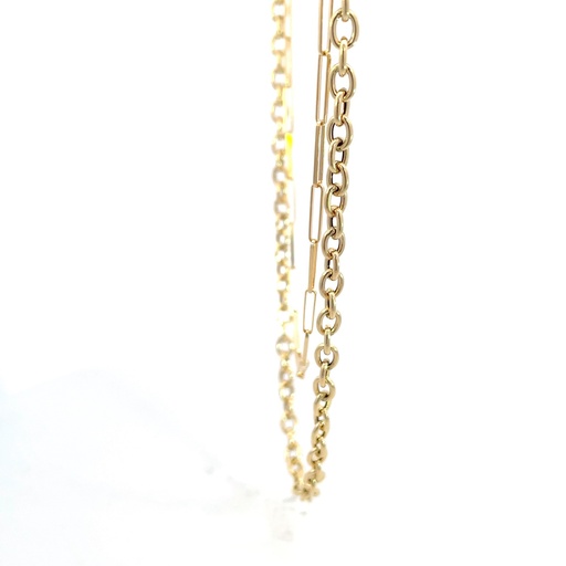 [SGA398] CADENA DOBLE PAPER CLIP ROLON ORO AMARILLO      