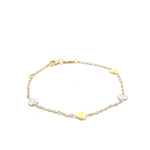 [SGA412] PULSERA CORAZONES DOS OROS               