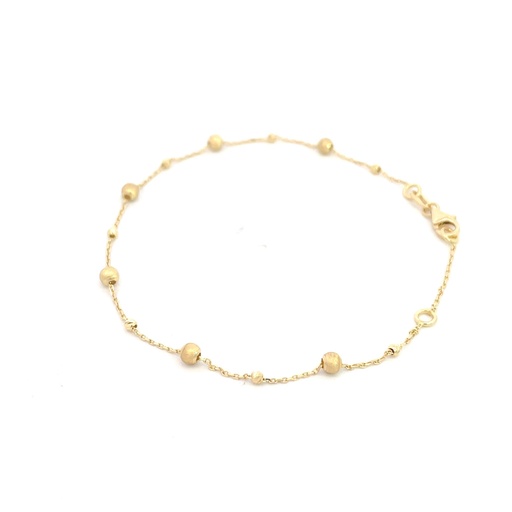 [SGA431] PULSERA BOLA CORRUGADA ORO AMARILLO            