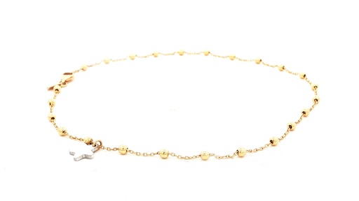 [SGA473] TOBILLERA DOS OROS ESTRELLA BOLAS