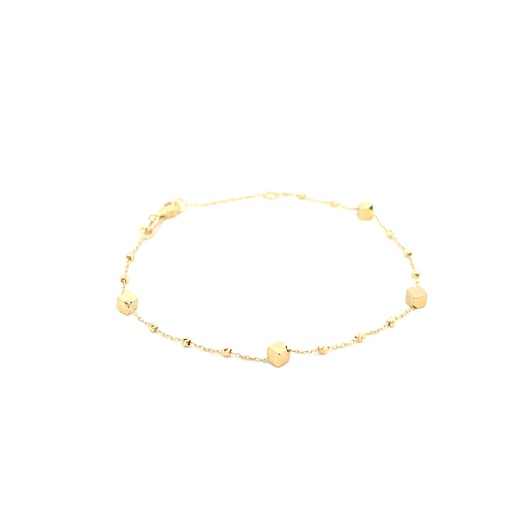 [SGA96] PULSERA CUBOS BOLA DIAMANTADA ORO AMARILLO    