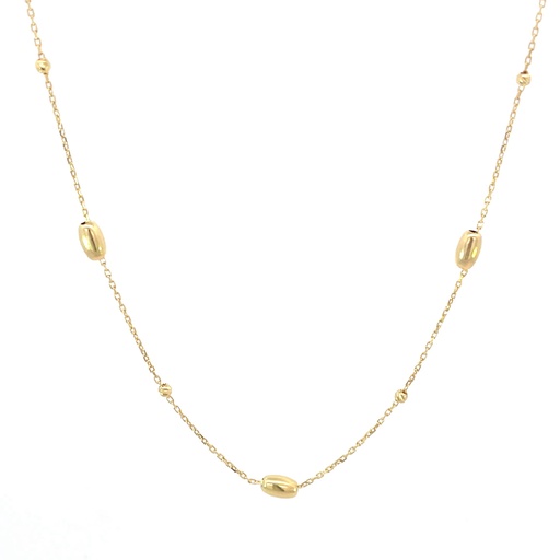 [SGA97] CADENA TUBOS BOLA DIAMANTADA ORO AMARILLO    