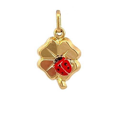 [168292] DIJE TREBOL MARIQUITA ORO AMARILLO