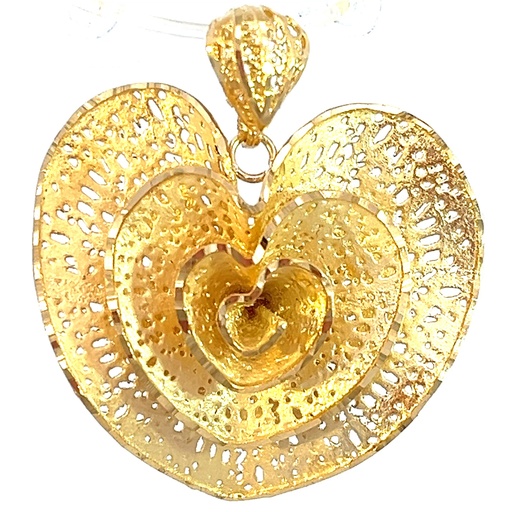 [207053] DIJE CORAZON FILIGRANA ORO AMARILLO